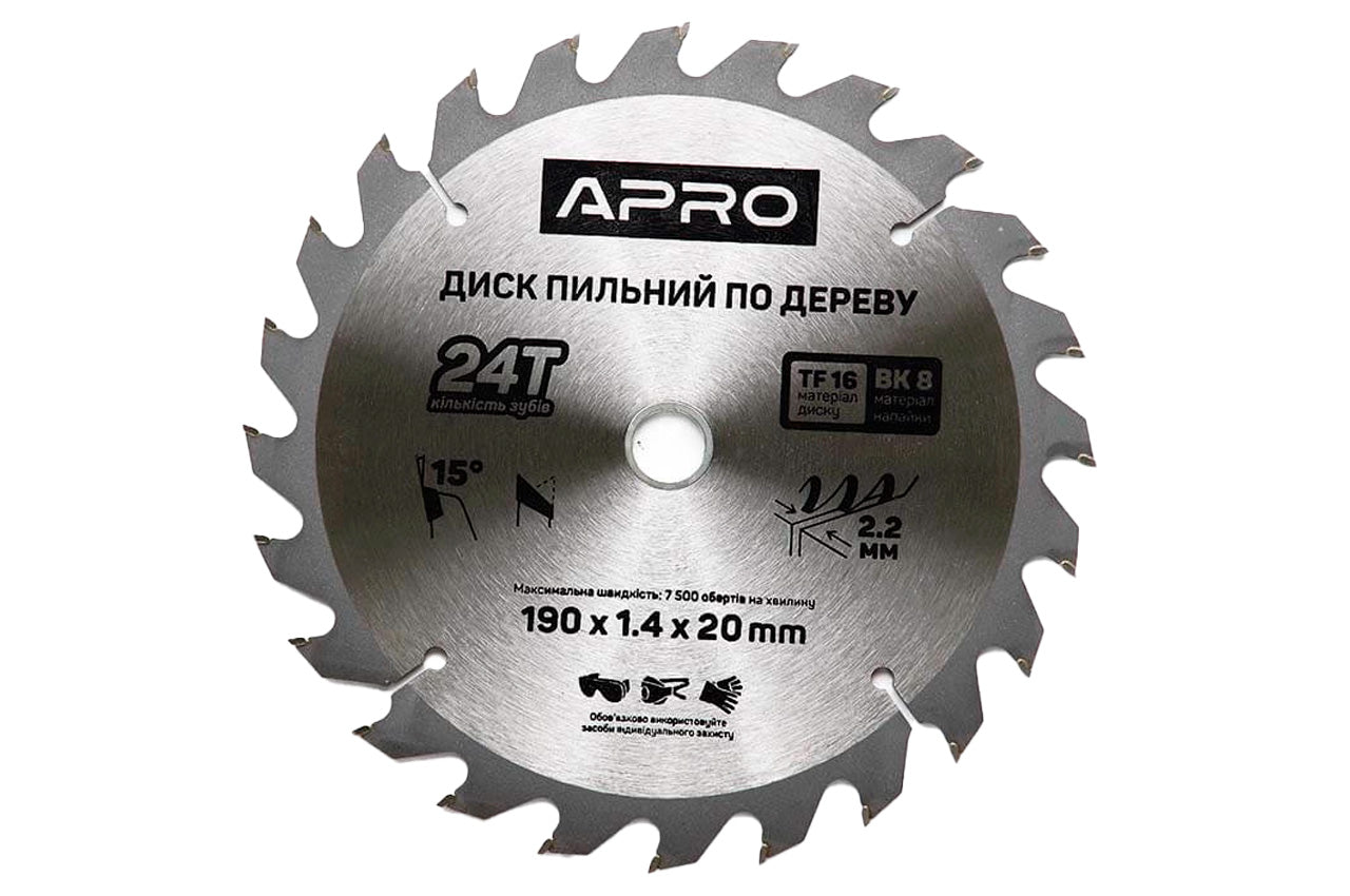 Диск пильный Apro - 190 x 22 мм x 24T