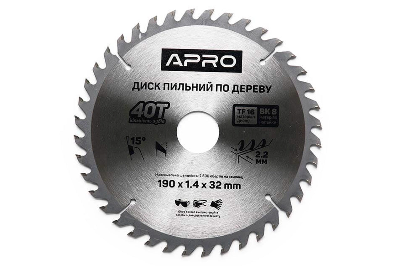 Диск пильный Apro - 190 x 32 мм x 40T