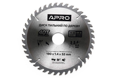 Диск пильный Apro - 190 x 32 мм x 40T