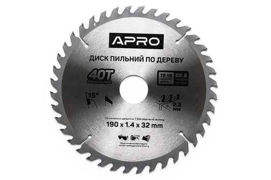 Диск пильный Apro - 190 x 32 мм x 40T
