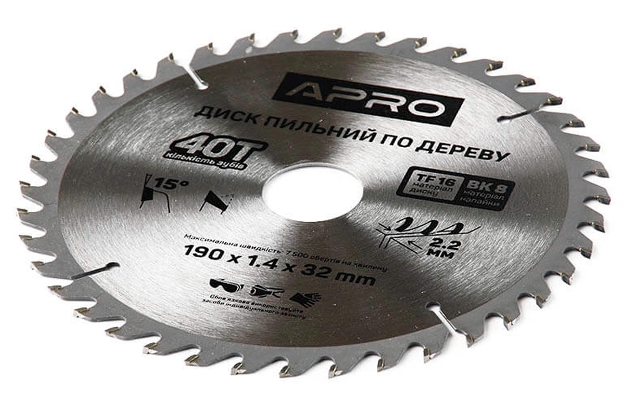 Диск пильный Apro - 190 x 32 мм x 40T