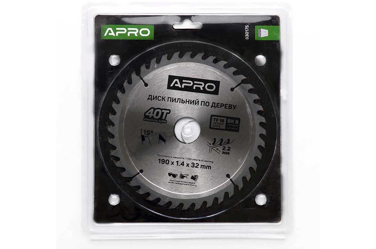 Диск пильный Apro - 190 x 32 мм x 40T