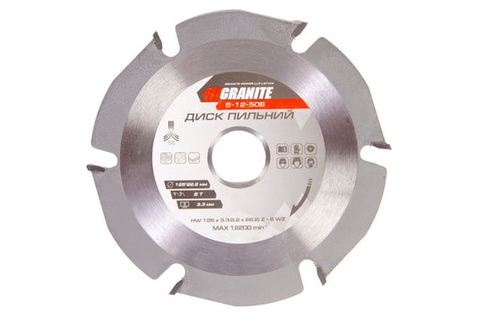 Диск пильный Granite - 125 x 22,2 мм x 6 T