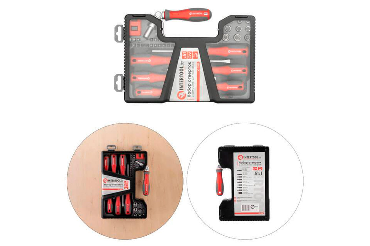 Набор отверток Intertool - с насадками Pro 51 ед.