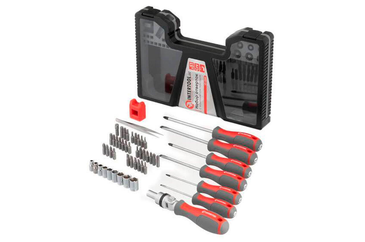 Набор отверток Intertool - с насадками Pro 51 ед.