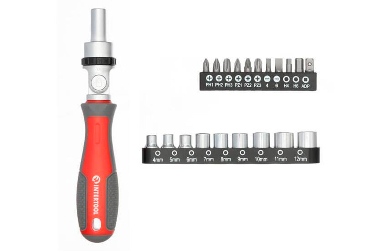 Отвертка Intertool - реверсионная Pro 21 ед.