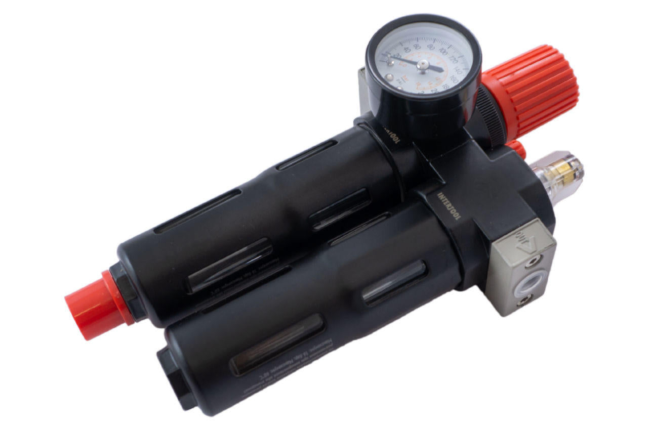 Редуктор давления с фильтром и лубрикатором Intertool - 1/4" x 0,5-10 бар Storm