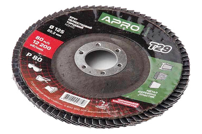 Круг лепестковый торцевой Apro - 125 мм x Р80 цирконий прямой