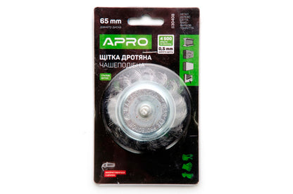 Щетка торцевая Apro - 65 мм x 6 мм плетеная