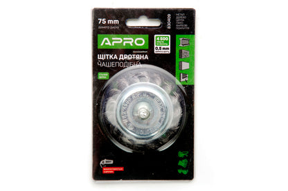 Щетка торцевая Apro - 75 мм x 6 мм плетеная