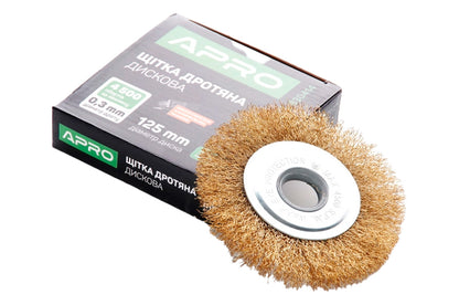 Щетка дисковая Apro - 125 мм x М14 рифленая