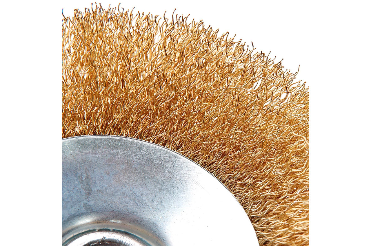 Щетка конусная Apro - 125 мм x М14 рифленая