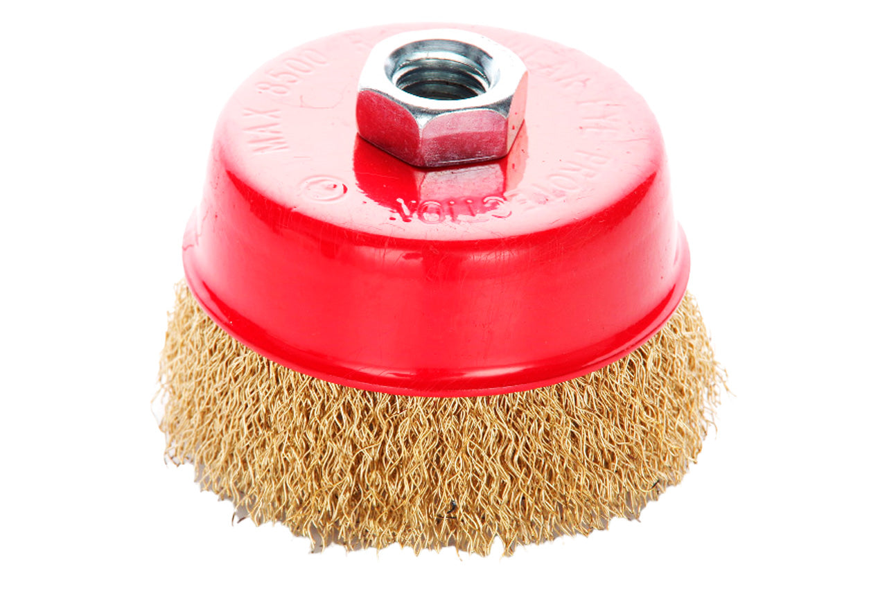 Щетка торцевая Apro - 85 мм x М14 рифленая