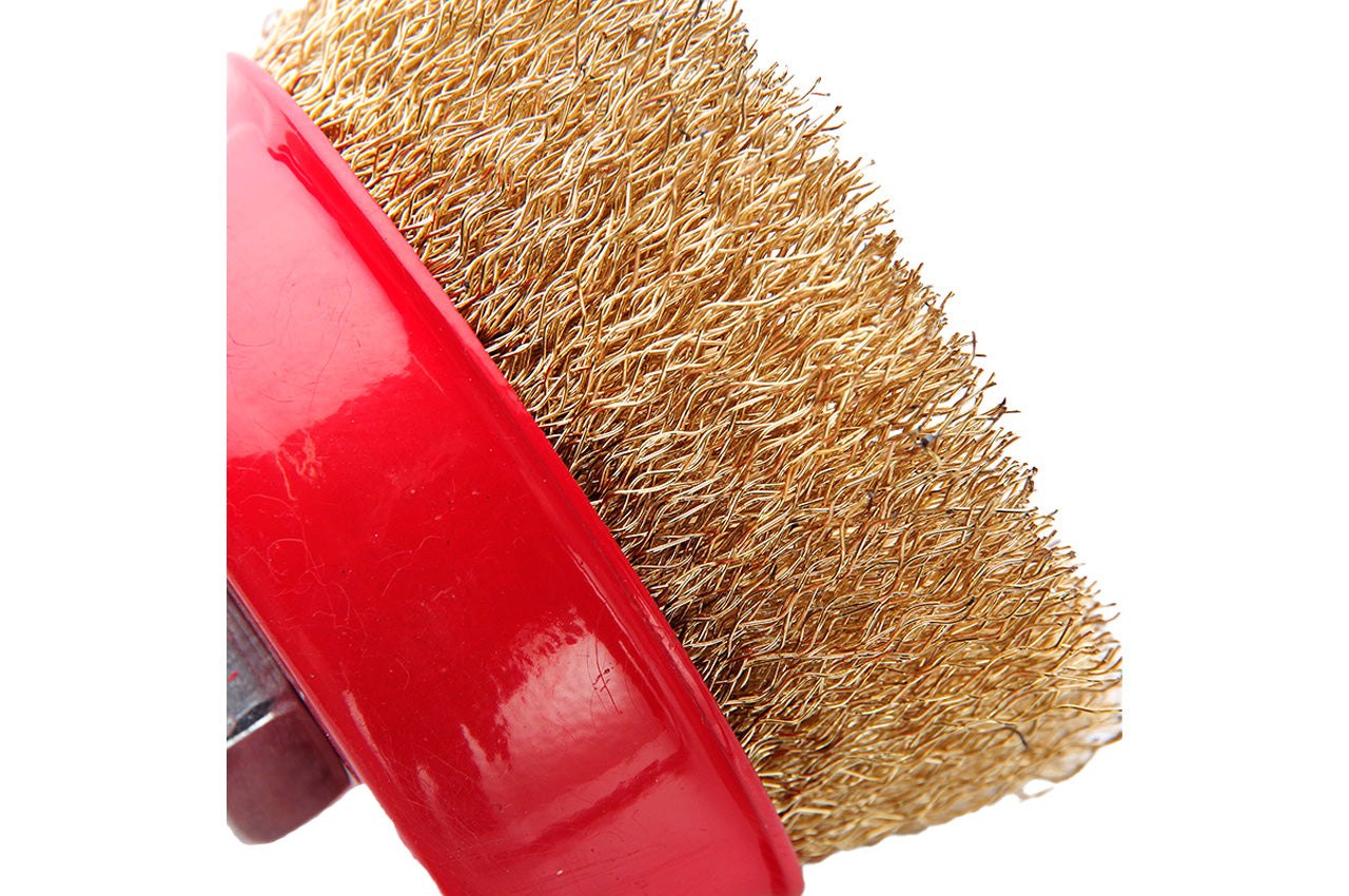 Щетка торцевая Apro - 85 мм x М14 рифленая