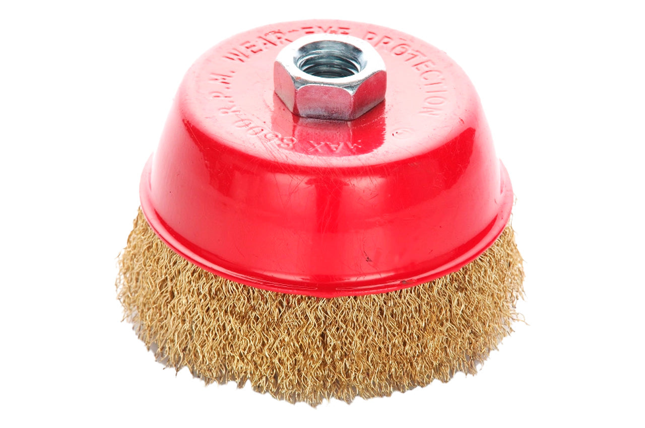 Щетка торцевая Apro - 100 мм x М14 рифленая