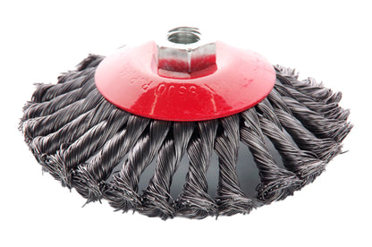 Щетка конусная Apro - 125 мм x М14 плетеная