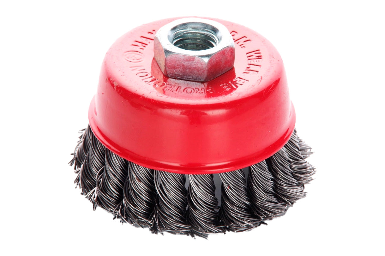 Щетка торцевая Apro - 75 мм x М14 плетеная