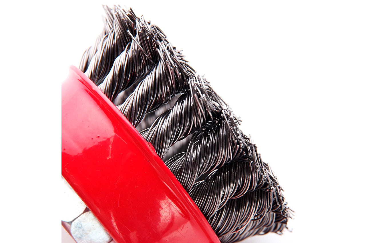 Щетка торцевая Apro - 75 мм x М14 плетеная