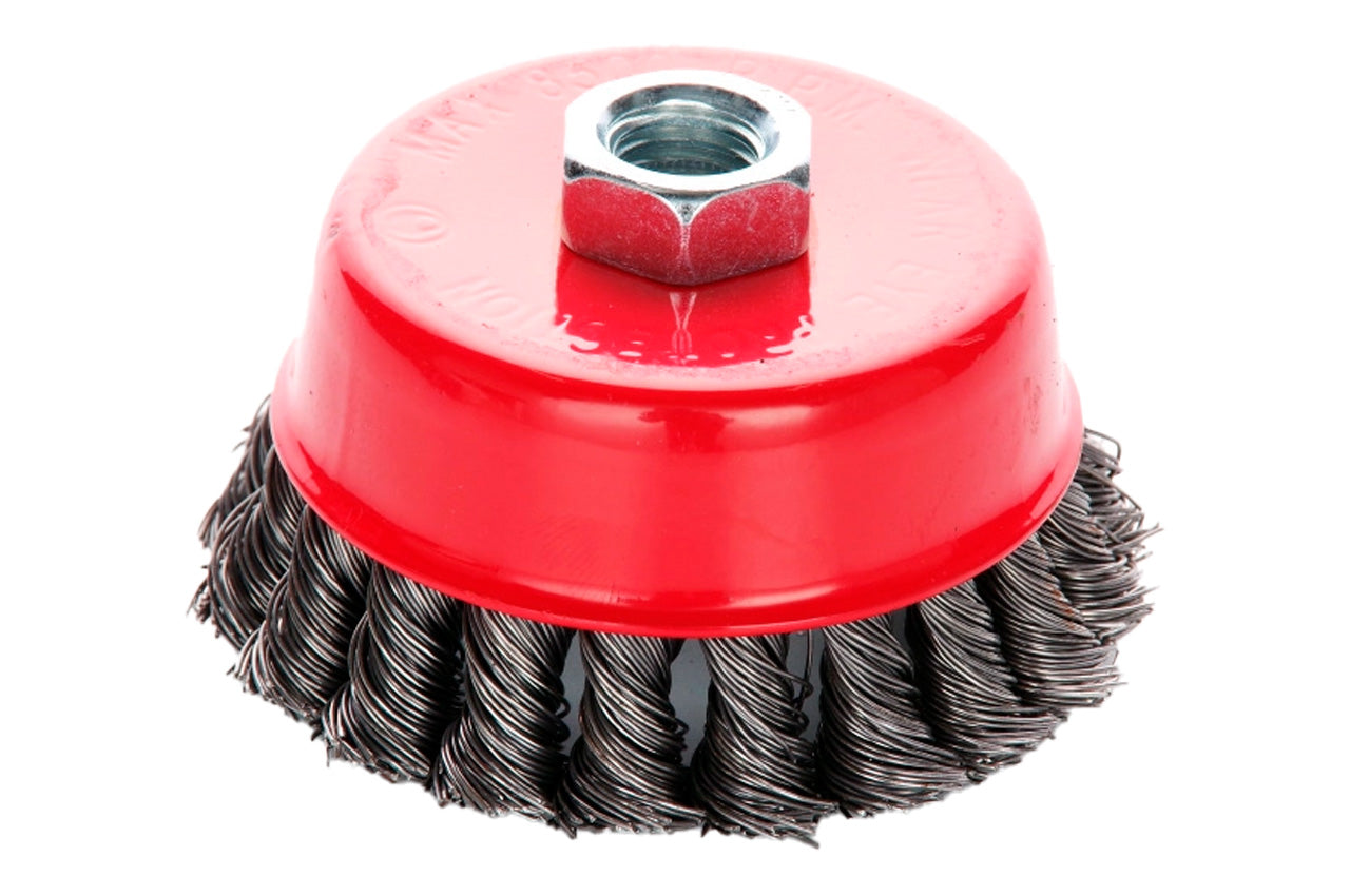 Щетка торцевая Apro - 85 мм x М14 плетеная