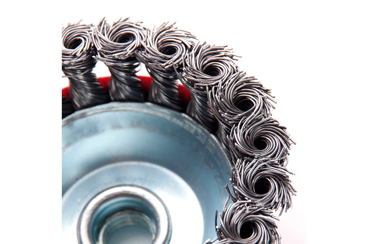 Щетка торцевая Apro - 85 мм x М14 плетеная