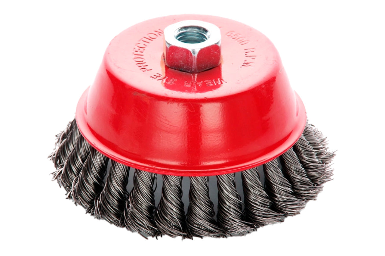 Щетка торцевая Apro - 125 мм x М14 плетеная