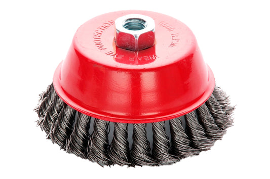 Щетка торцевая Apro - 125 мм x М14 плетеная