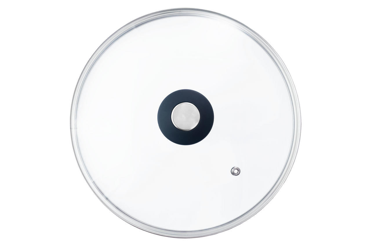 Крышка стеклянная Kamille - 200 мм черная