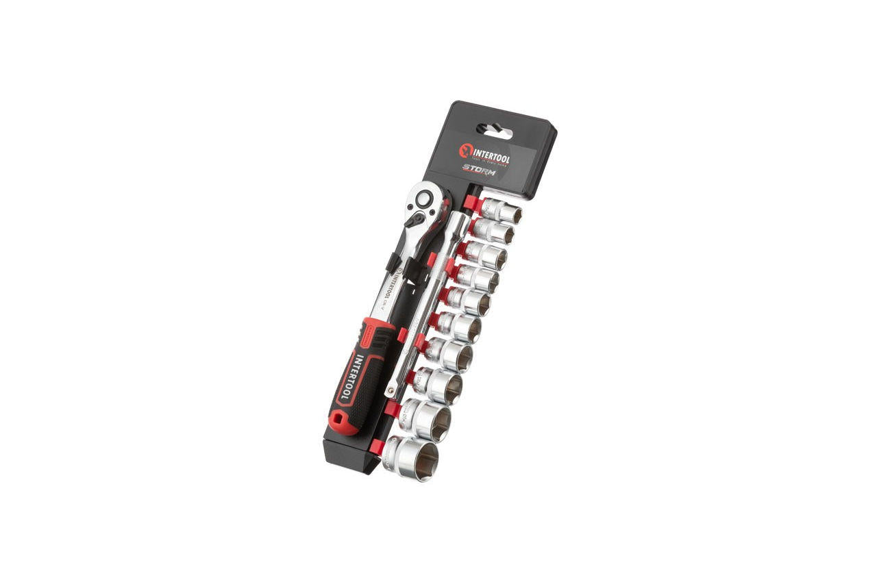 Набор инструмента на планке Intertool - 3/8" x 12 ед. Storm