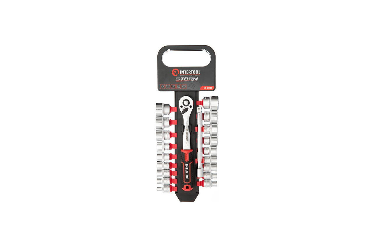 Набор инструмента на планке Intertool - 3/8" x 20 ед. Storm