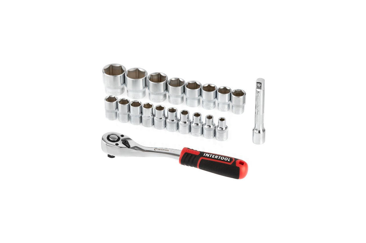 Набор инструмента на планке Intertool - 1/2" x 20 ед. Storm