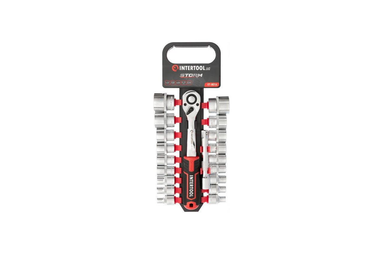 Набор инструмента на планке Intertool - 1/2" x 20 ед. Storm