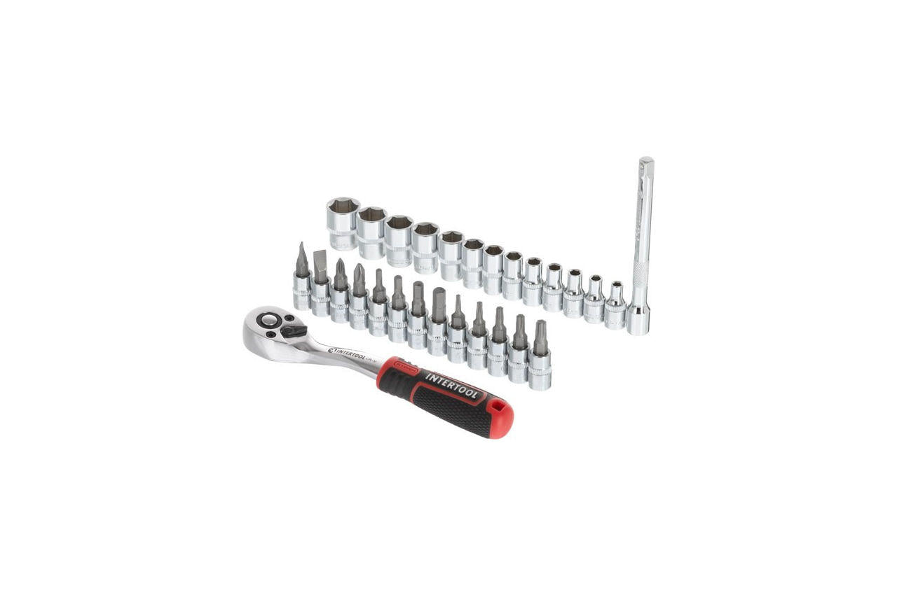 Набор инструмента на планке Intertool - 1/4" x 28 ед. Storm