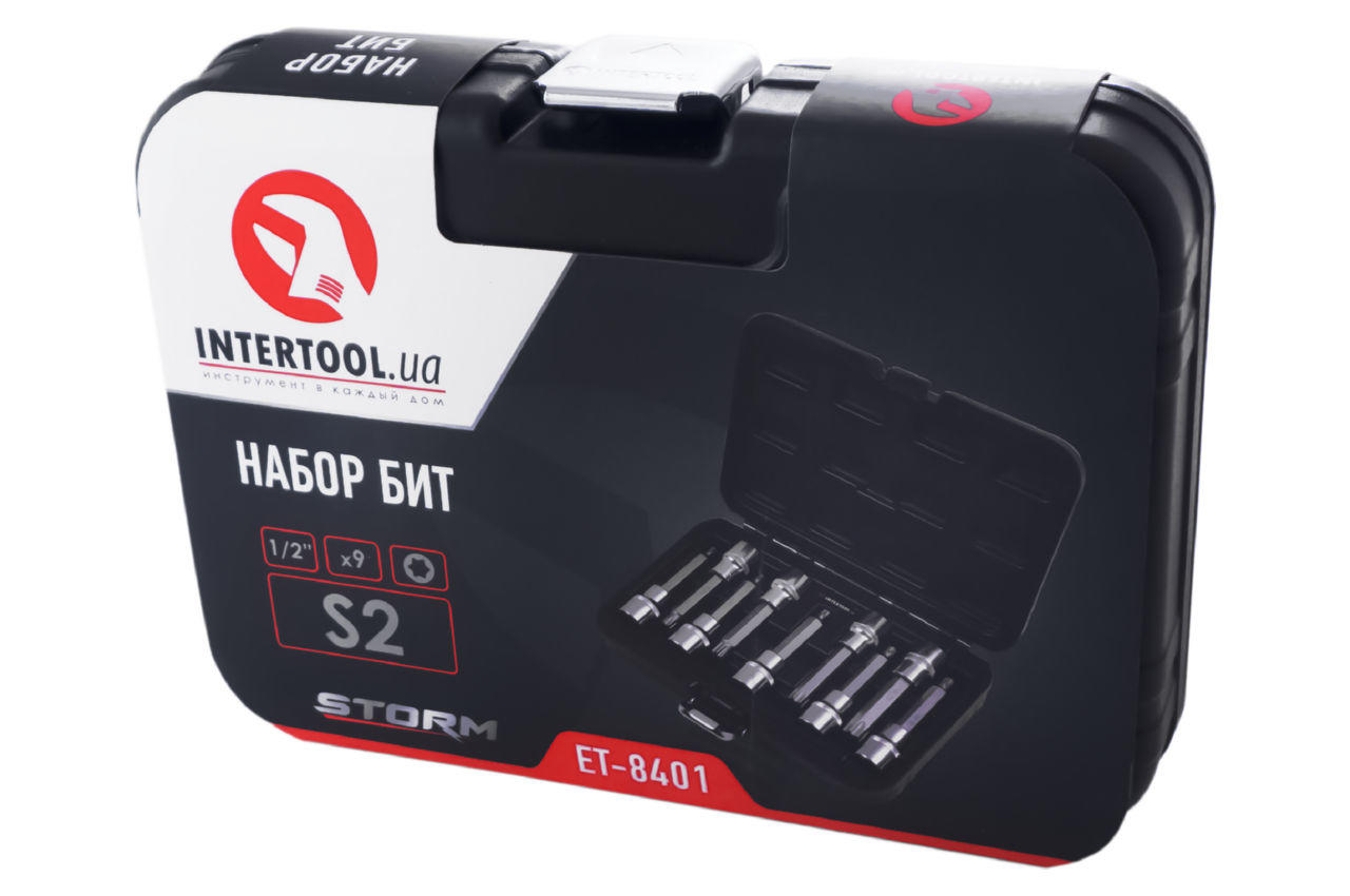 Набор бит TORX Intertool - 1/2" x T20-T60 x 100 мм (9 шт.) Storm