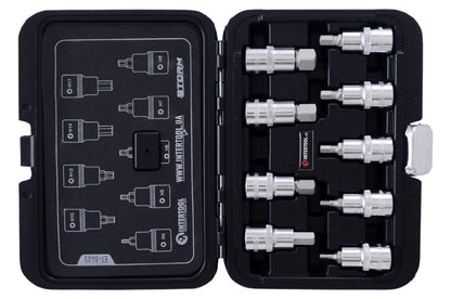 Набор бит HEX Intertool - 1/2" x H4-H17 x 55 мм (9 шт.) Storm