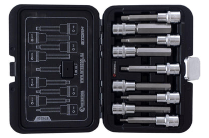 Набор бит HEX Intertool - 1/2" x H4-H17 x 100 мм (9 шт.) Storm