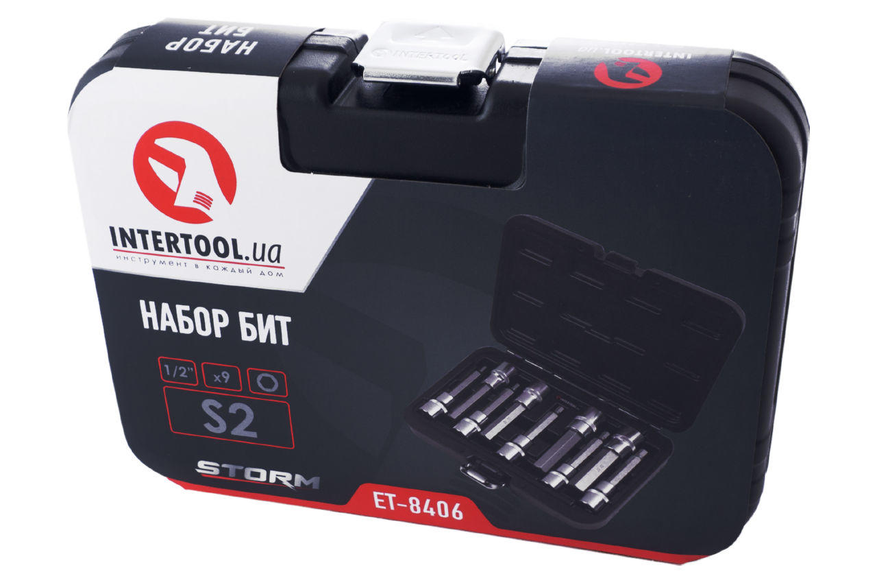 Набор бит HEX Intertool - 1/2" x H4-H17 x 100 мм (9 шт.) Storm