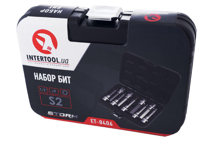 Набор бит HEX Intertool - 1/2" x H4-H17 x 100 мм (9 шт.) Storm