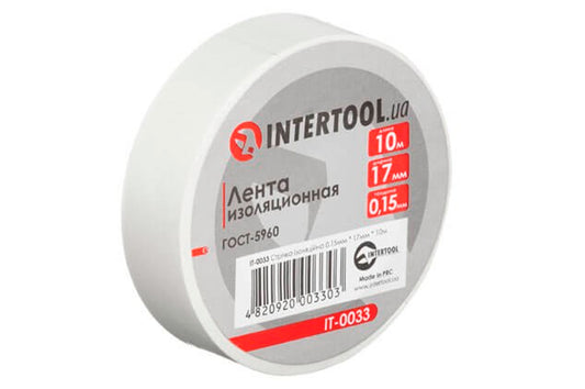Лента изоляционная Intertool - 10 м x 17 x 0,15 мм белая