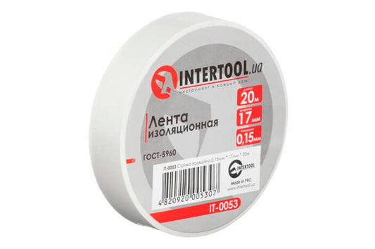 Лента изоляционная Intertool - 20 м x 17 x 0,15 мм белая