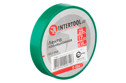 Лента изоляционная Intertool - 25 м x 17 x 0,15 мм зеленая