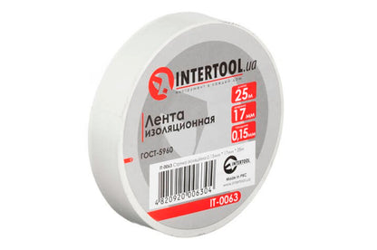 Лента изоляционная Intertool - 25 м x 17 x 0,15 мм белая