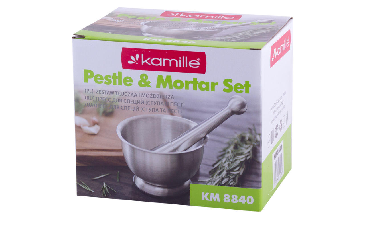 Ступка з маточкою Kamille - 102мм нержавіюча