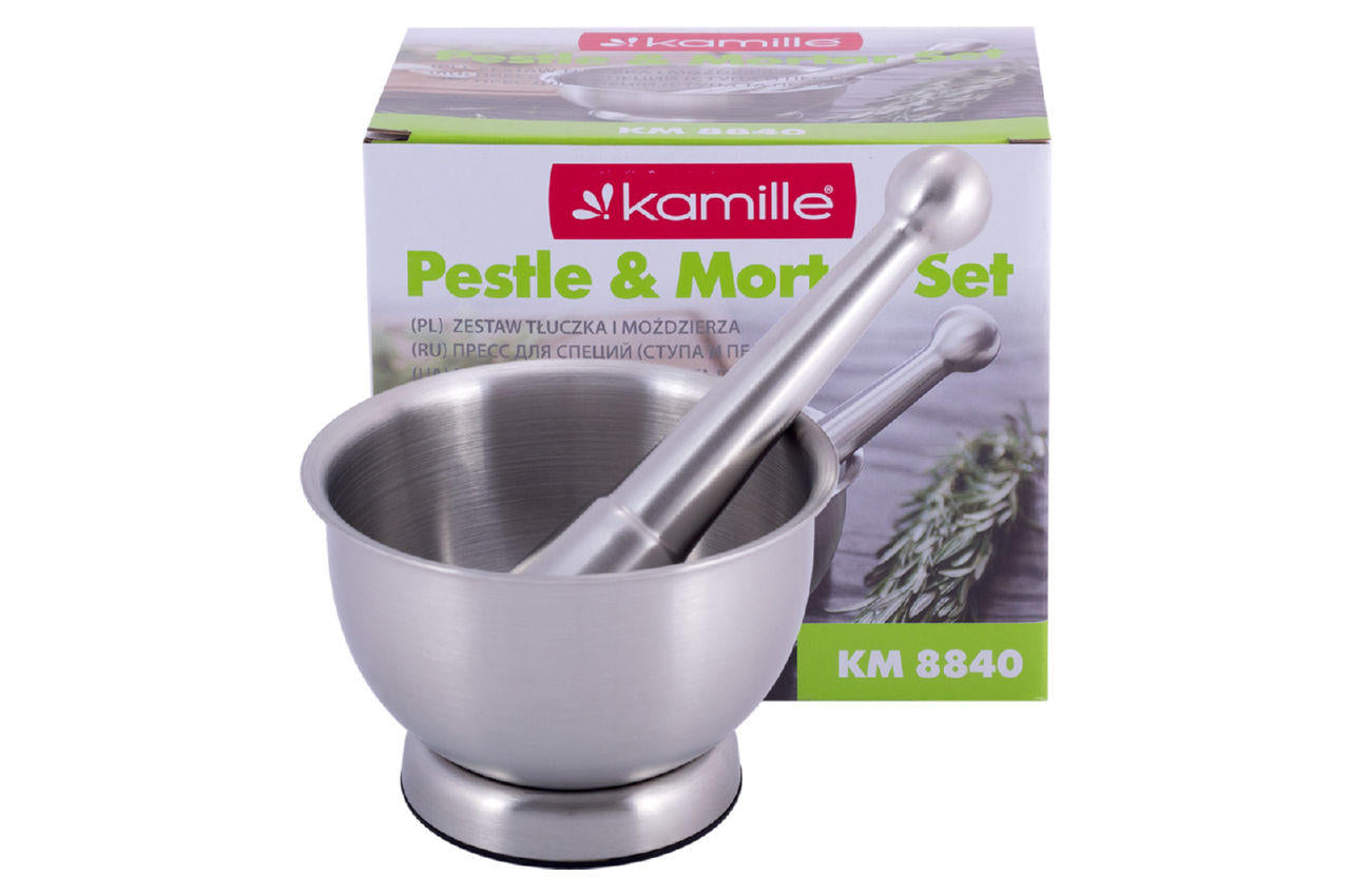 Ступка з маточкою Kamille - 102мм нержавіюча