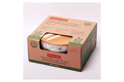 Миска бамбуковая Kamille - 240 мм с крышкой и палочками