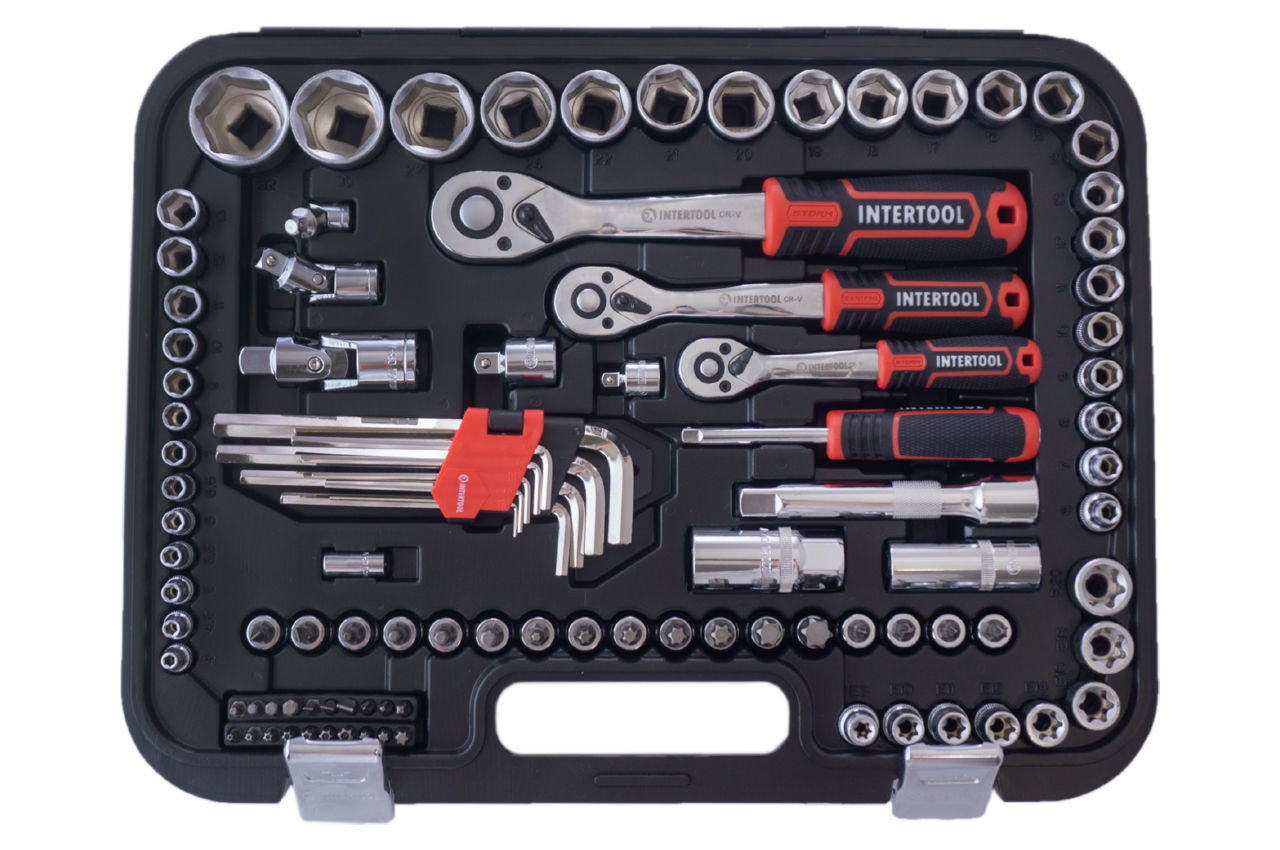 Набор инструмента Intertool - 1/4" x 3/8" x 1/2" 126 ед. Storm