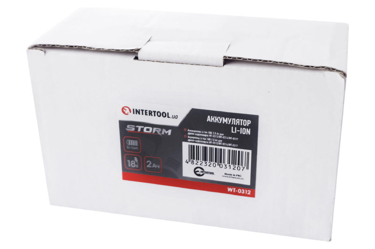 Аккумулятор для шуруповерта Intertool - 18В x 2,0Ач Storm (WT-0313/0314/0317)