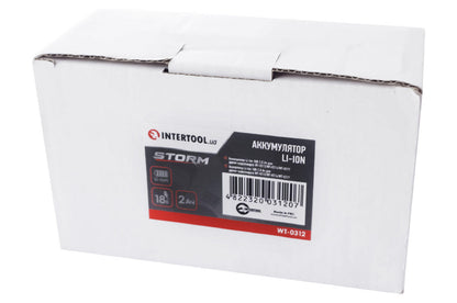 Аккумулятор для шуруповерта Intertool - 18В x 2,0Ач Storm (WT-0313/0314/0317)
