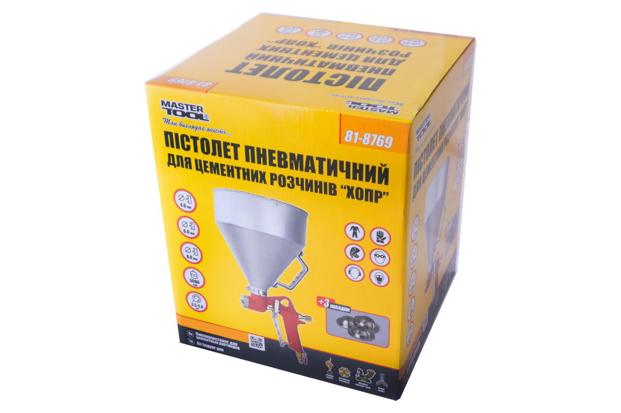 Пневмопистолет для нанесения цемента Mastertool - 5000 мл x 4-6-8 мм