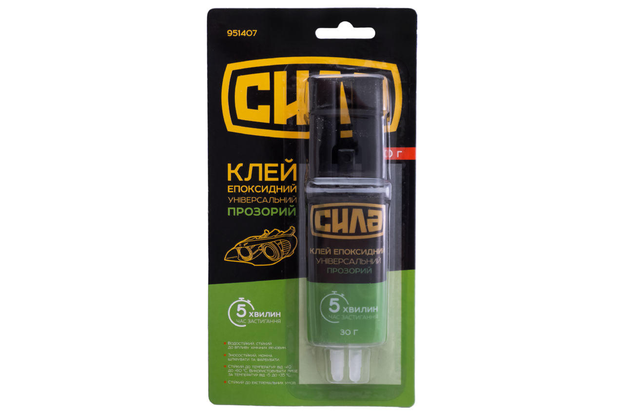 Клей эпоксидный Сила - 30г прозрачный (шприц)