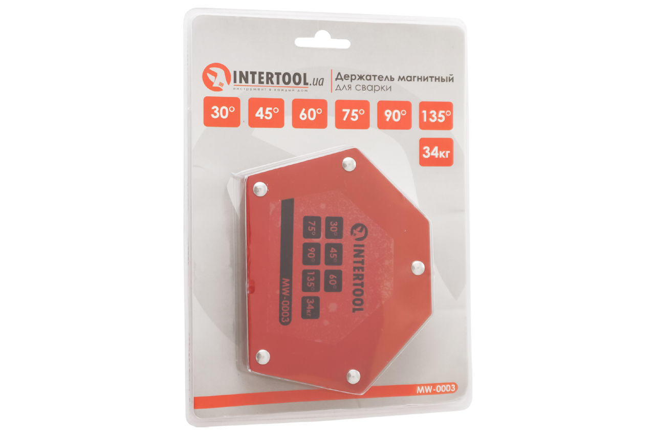 Держатель магнитный для сварки Intertool - 34кг трапеция